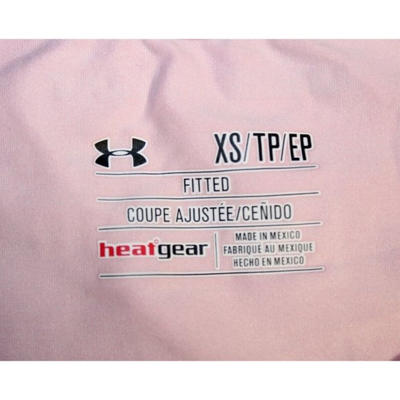 Womens Under Armour Heatgear Sonic Printed Fitted Short Sleeve Shirt XS Orange - Picture 2 of 3